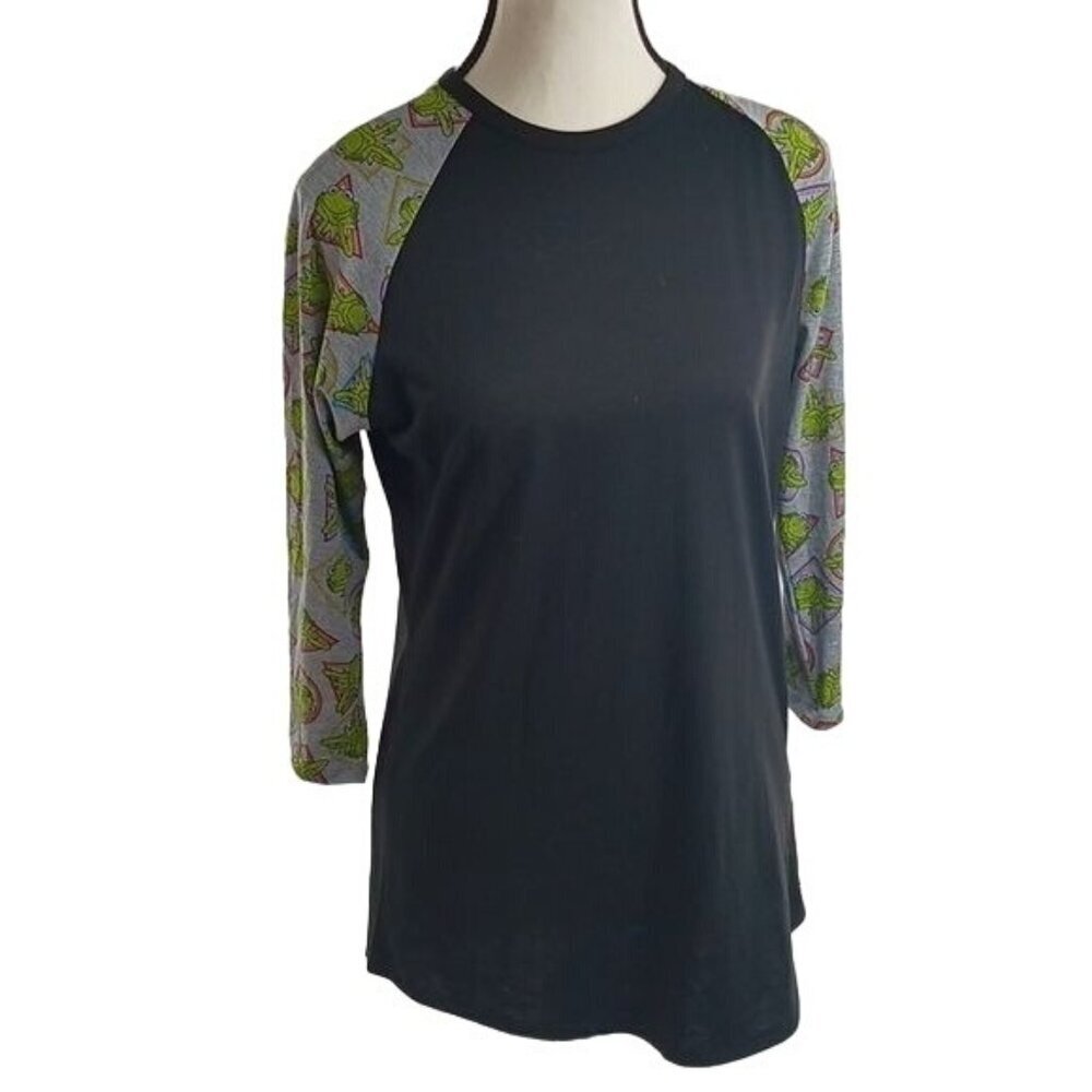 LuLaRoe Randy Womens Baseball Tee Kermit Frog Disney Raglan Shirt Size S New